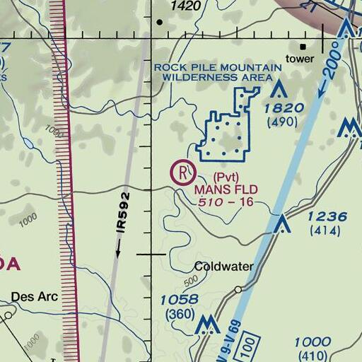 FAA VFR chart of Dug Hill, MO