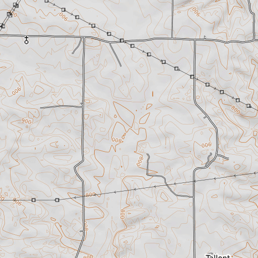 OpenTopoMap map of Henson Branch, MO