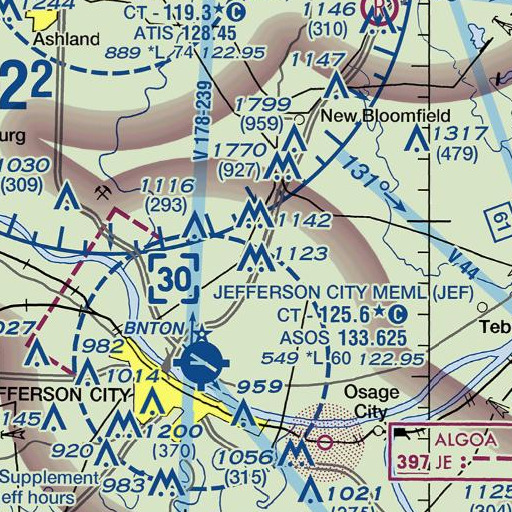 FAA VFR chart of North Elementary School, MO