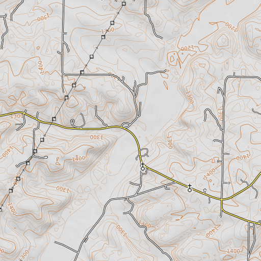 OpenTopoMap map of Copening Bridge, MO