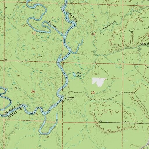 USGS 24K topo map of Clear Lake, AR