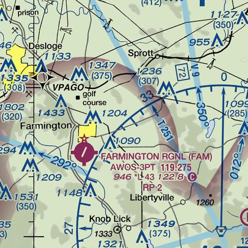 FAA VFR chart of Taylor Branch, MO