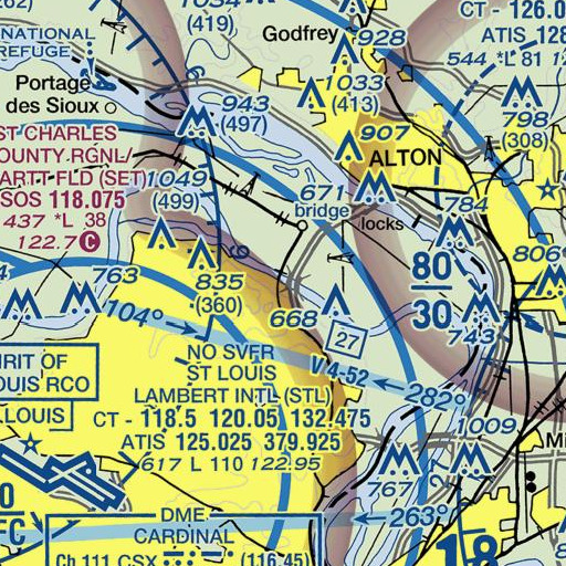 FAA VFR chart of Lewis Bridge, MO