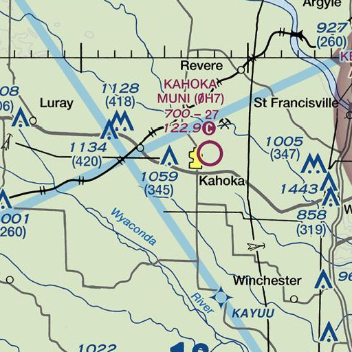 FAA VFR chart of Clark County, MO