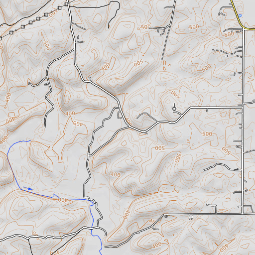 OpenTopoMap map of Belcher Post Office, MO