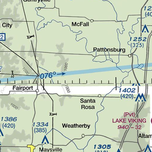 FAA VFR chart of Nance Dam, MO