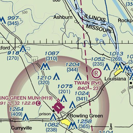 FAA VFR chart of Wilhite Dam, MO