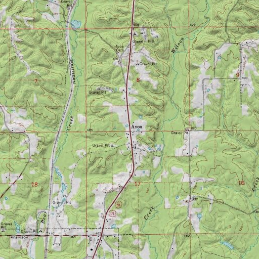 USGS 24K topo map of Avon, AR