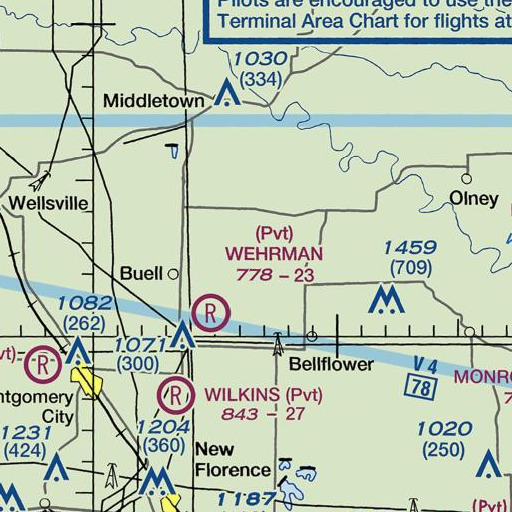 FAA VFR chart of Stanek Lake Dam, MO