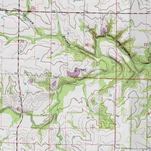 USGS 24K topo map of Kleinsorge Lake Dam, MO