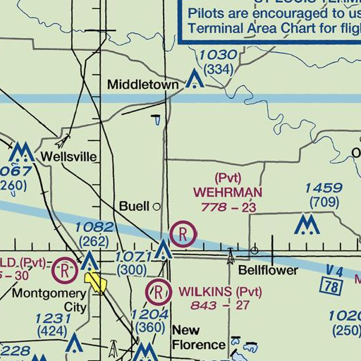FAA VFR chart of Kleinsorge Lake Dam, MO