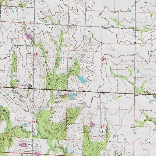 USGS 24K topo map of Cahall Lake Dam, MO