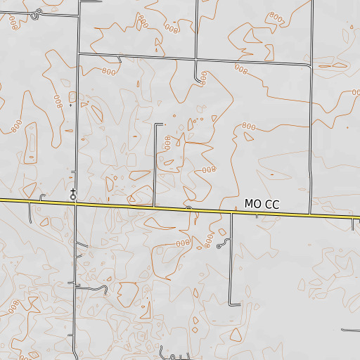 OpenTopoMap map of Cahall Lake Dam, MO