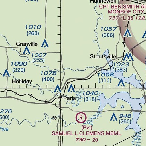 FAA VFR chart of Charlick Dam, MO