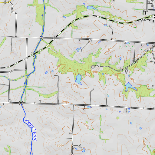 OpenTopoMap map of Gray Lake Dam, MO