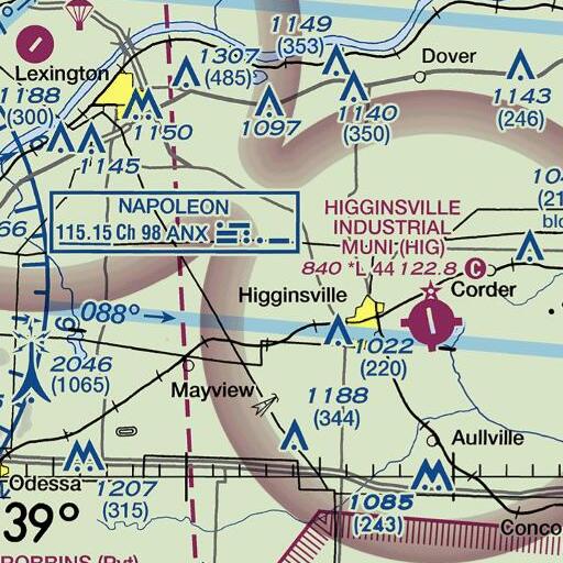 FAA VFR chart of Wegener Dam, MO