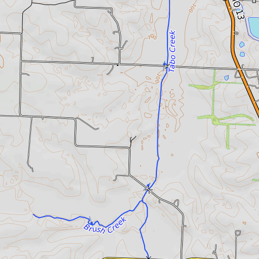 OpenTopoMap map of Wegener Dam, MO