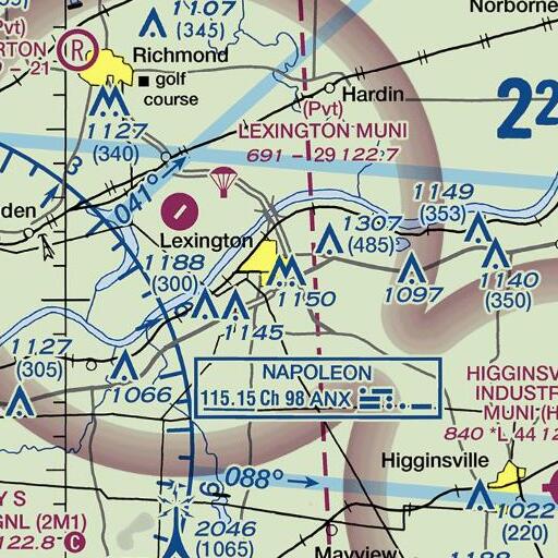 FAA VFR chart of Crystal Lakes Dam, MO