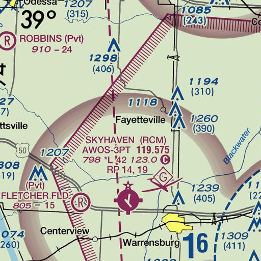FAA VFR chart of Maxson Lake Dam, MO