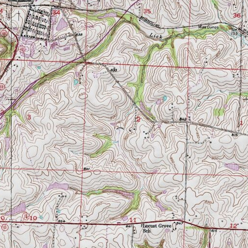 USGS 24K topo map of Petsch Dam (historical), MO