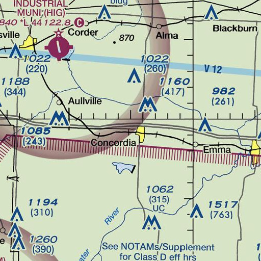 FAA VFR chart of Heimsoth Lake Dam, MO