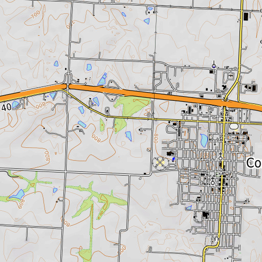 OpenTopoMap map of Heimsoth Lake Dam, MO