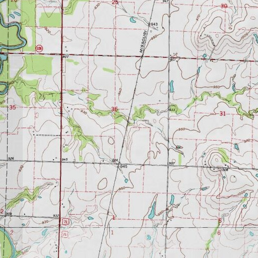USGS 24K topo map of Richards Lake Dam, MO