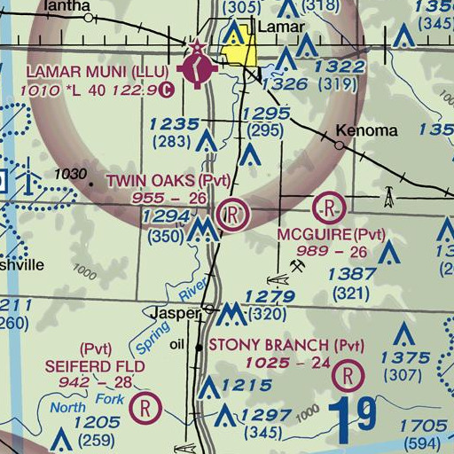 FAA VFR chart of Richards Lake Dam, MO