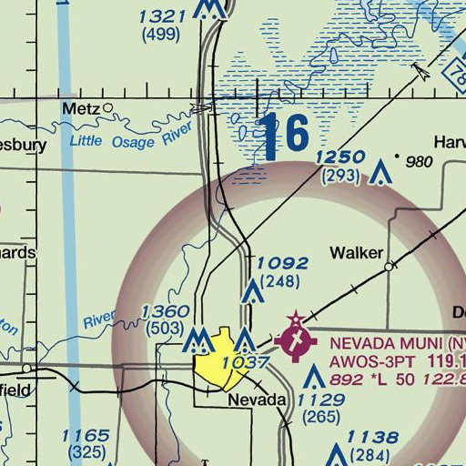 FAA VFR chart of Long Upper Lake Dam, MO
