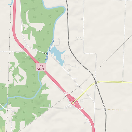 OpenStreetMap map of Long Upper Lake Dam, MO