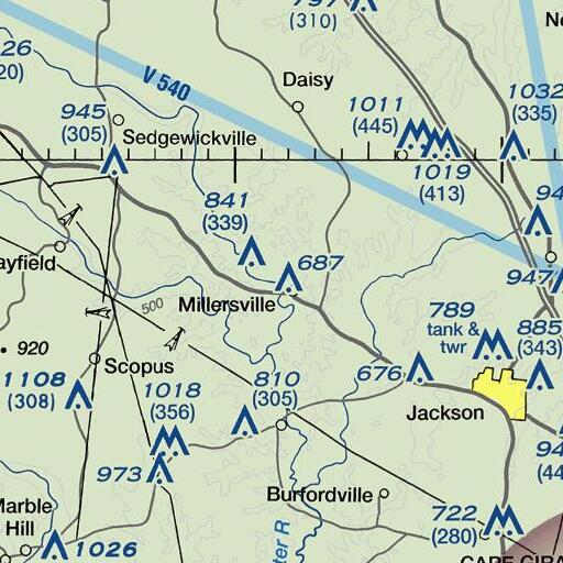 FAA VFR chart of Cedar Lake Dam, MO