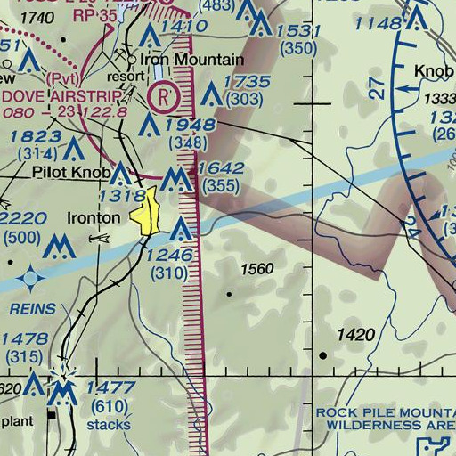 FAA VFR chart of Lake Killarney Dam, MO