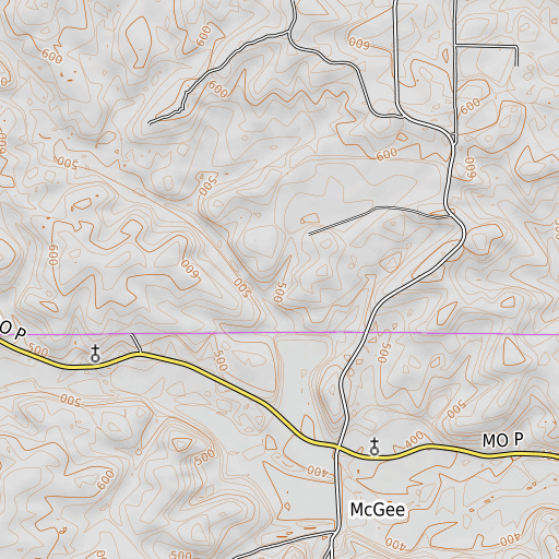 OpenTopoMap map of Drum Dam, MO
