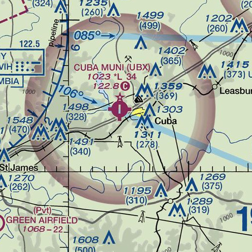 FAA VFR chart of Weisel Lake Dam, MO