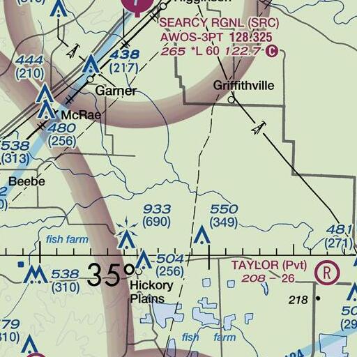 FAA VFR chart of Cypress Bayou, AR