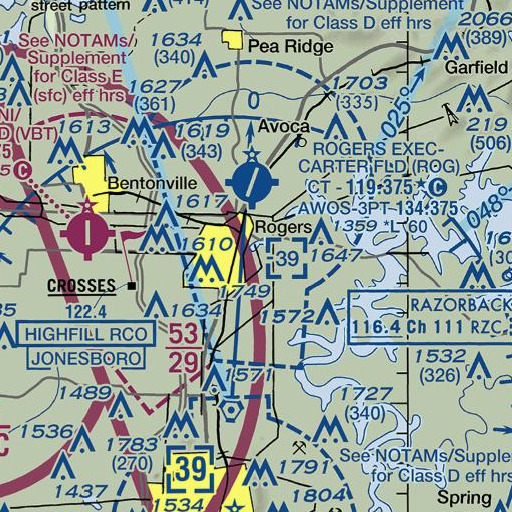 FAA VFR chart of Diamond Spring, AR