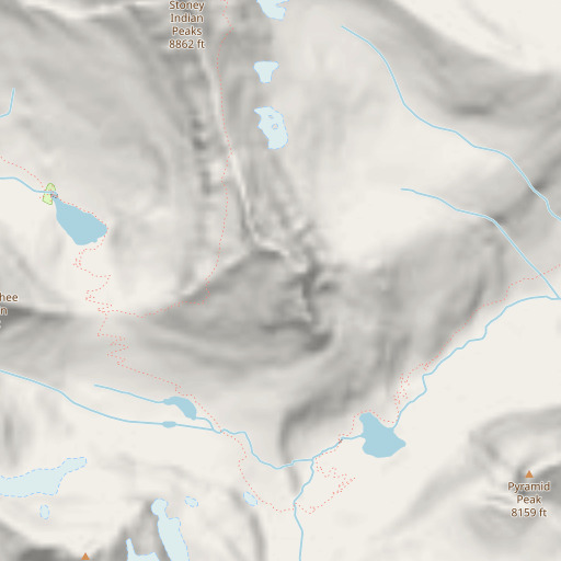 OpenStreetMap map of Lewis Range, MT