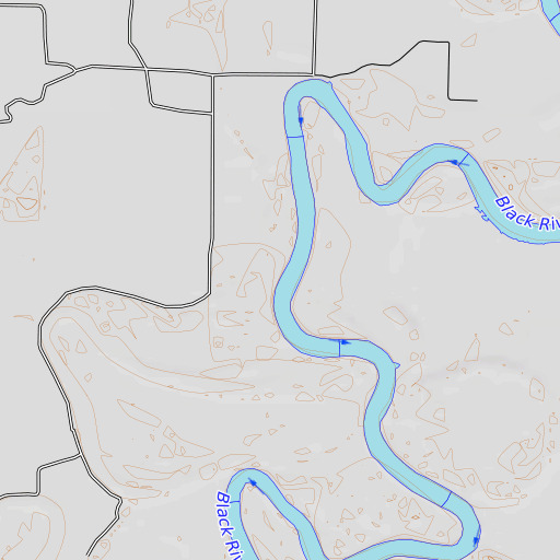 OpenTopoMap map of Flat Creek, AR