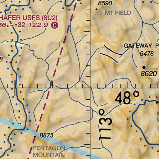FAA VFR chart of Grimsley Creek, MT