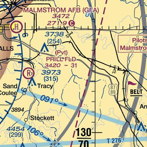 FAA VFR chart of Shellrock Creek, MT
