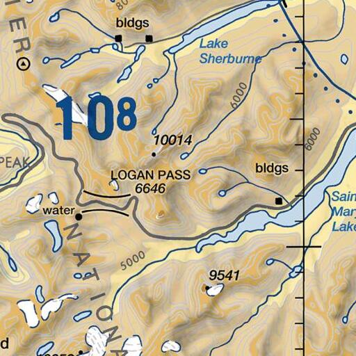 FAA VFR chart of Siyeh Pass Trail, MT
