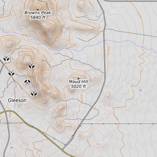 OpenTopoMap map of Maud Hill, AZ