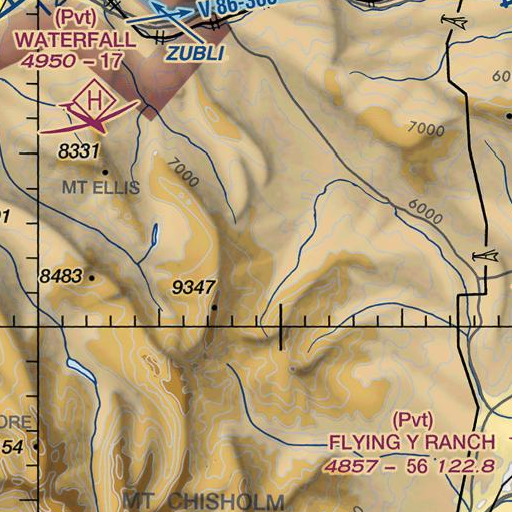 FAA VFR chart of Bald Knob, MT