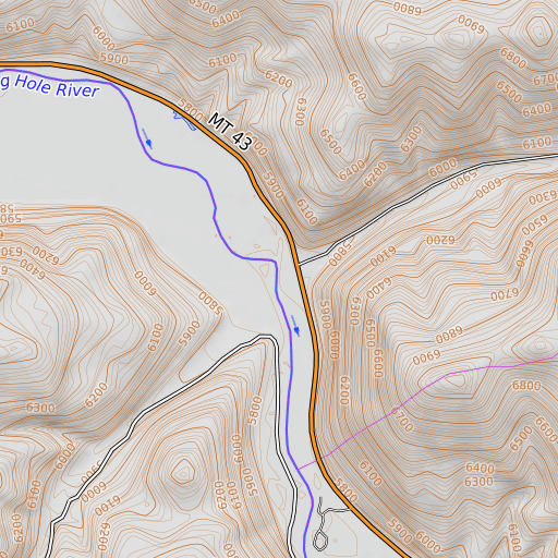 OpenTopoMap map of Bear Creek, MT