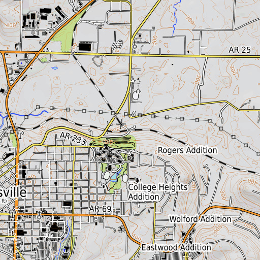 OpenTopoMap map of Pfeiffer Junction, AR