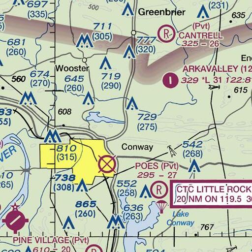 FAA VFR chart of Pickle Gap, AR