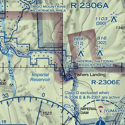 FAA VFR chart of McAllister Wash, AZ