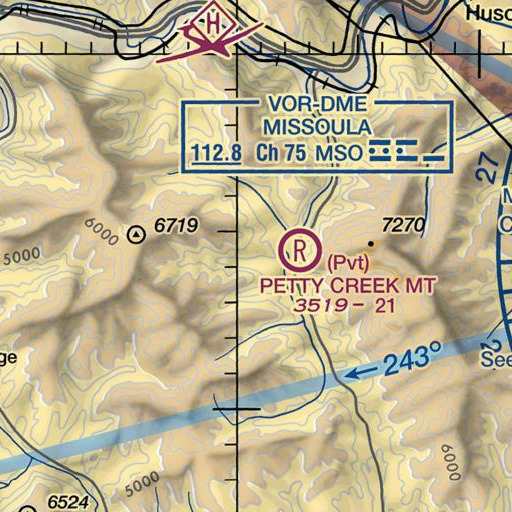 FAA VFR chart of Coppersmith Mine, MT