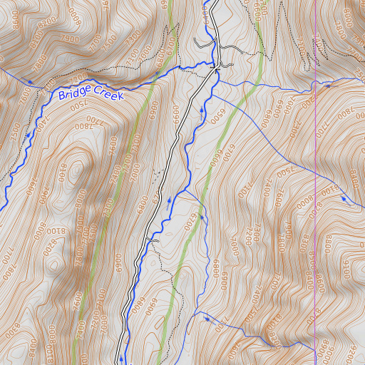 OpenTopoMap map of East Fork Boulder River, MT