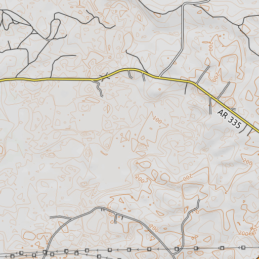OpenTopoMap map of Salt Creek, AR